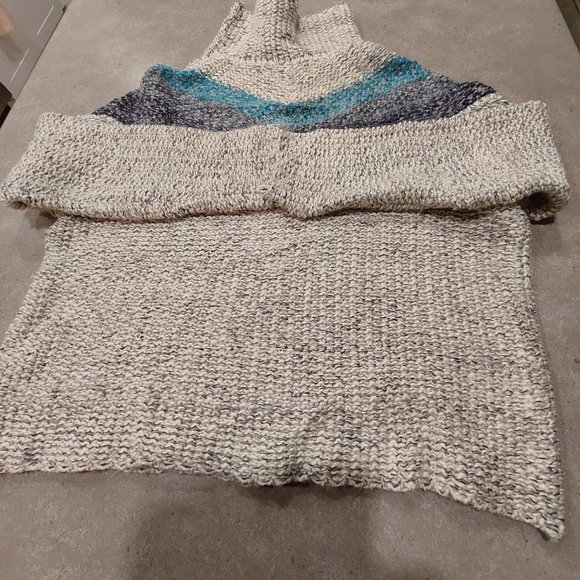 Vintage Havana Gray and Blue Cowl Neck Sweater - Picture 5 of 13